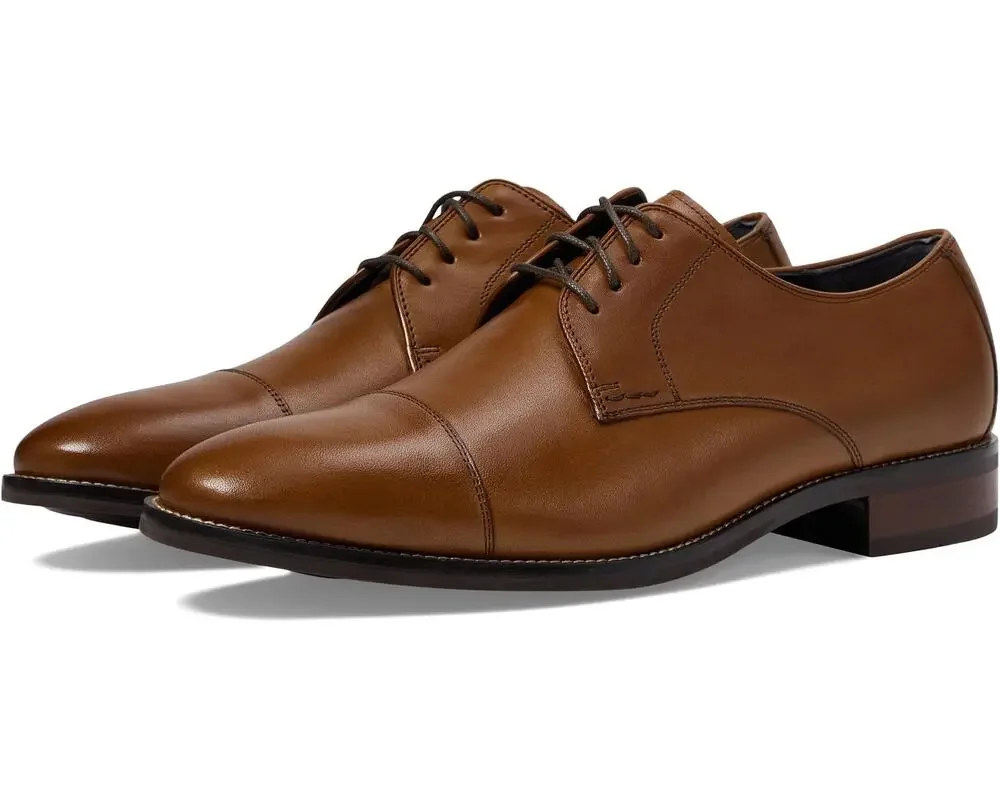 Cole Haan Mens Lenox Hill Cap Oxford Shoes US 15 M Brown Leather Split Toe NIB